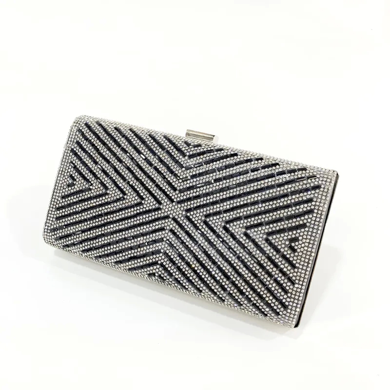 bags 2024 "Artsy Skin-Friendly Black Gold Silver PU Leather Stripe 8b+ chalk bags Square Evening Bag – Affordable Gift for Women" jones golf bags