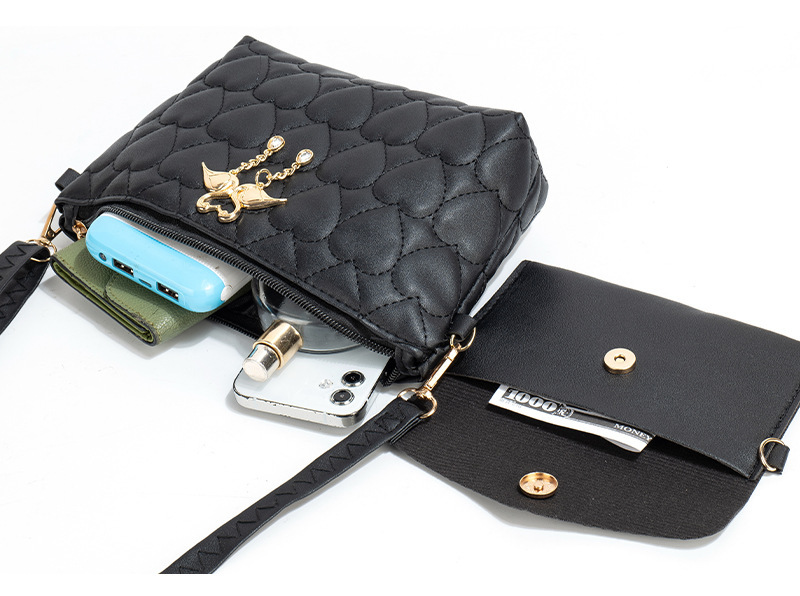 bags 3 set Exclusive Chic Women's Small PU Leather Heart-Shaped Glistening Zipper Bag Set – Classic Solid karl lagerfeld bags Color Style bags purses