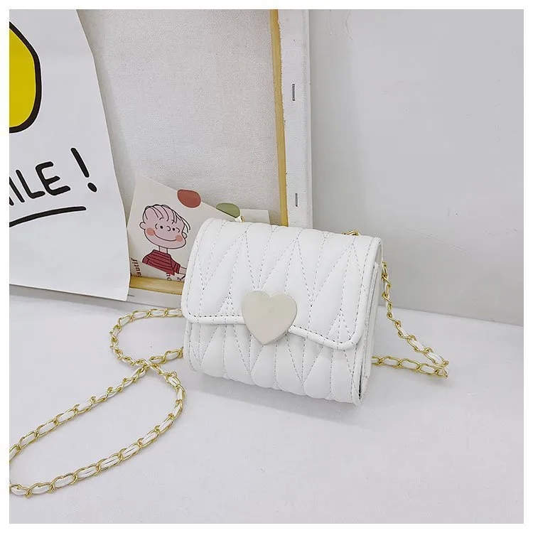 bags end "Ethically Made Shiny Branded Mini PU Leather Heart Crossbody Bag - Streetwear Square Flip Shoulder Bag for bags n thangs Girls" 6pm bags womens
