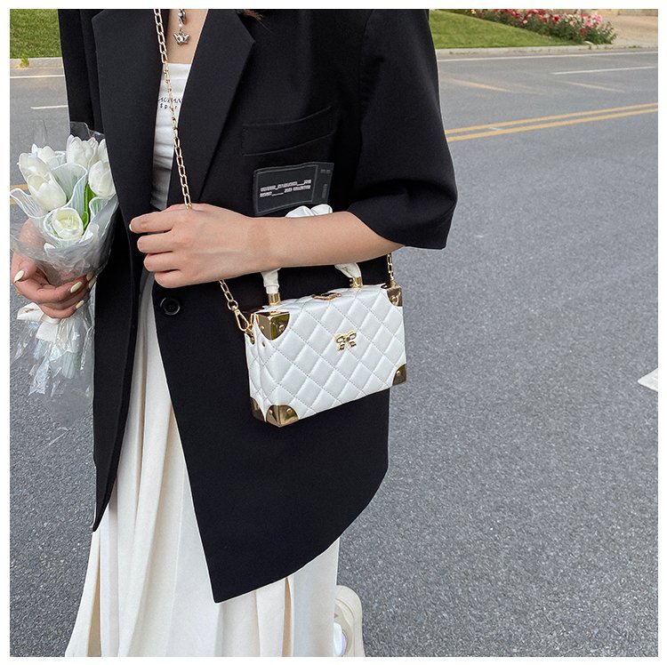 bags sale Wholesale Modern Women's Medium PU Leather Chain Bag – Rare Refined Elegance, 20 gallon trash bags Square Lock Clasp, All-Season Style bags by monty