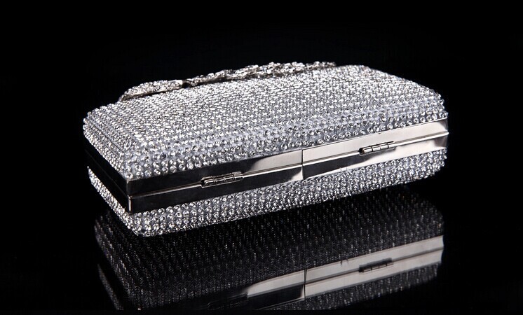 bags x bird Exclusive Limited Edition Branded Rhinestone Square Clutch – bags under eyes men Black & Silver Polyester Evening Bag, Eye-Catching Design bags men