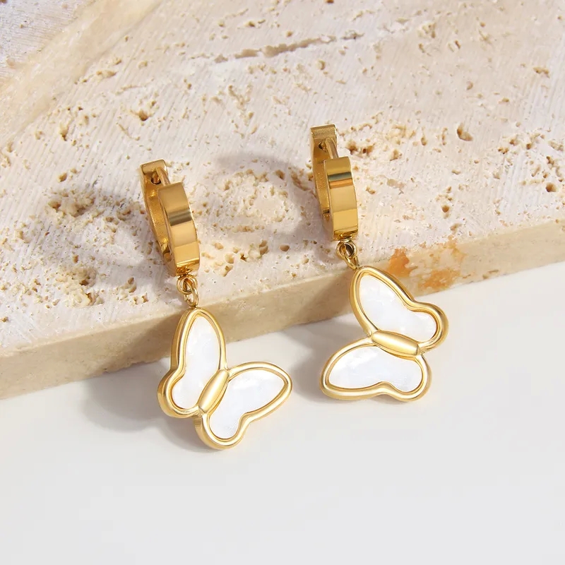 bailey's fine jewelry "Recycled Minimalist fine jewelry of las vegas Boho Chic 18K Gold Plated Butterfly Zircon Drop Earrings Rustic Vintage Style" passion fine jewelry