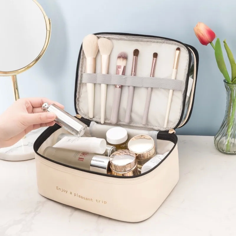 beauty health and wellness la quinta "Limited Stock Earthy Tone PVC Color Block Makeup Bags – Simple Style Party Wear beauty health x Storage Pouch" essentials beauty & health clinic