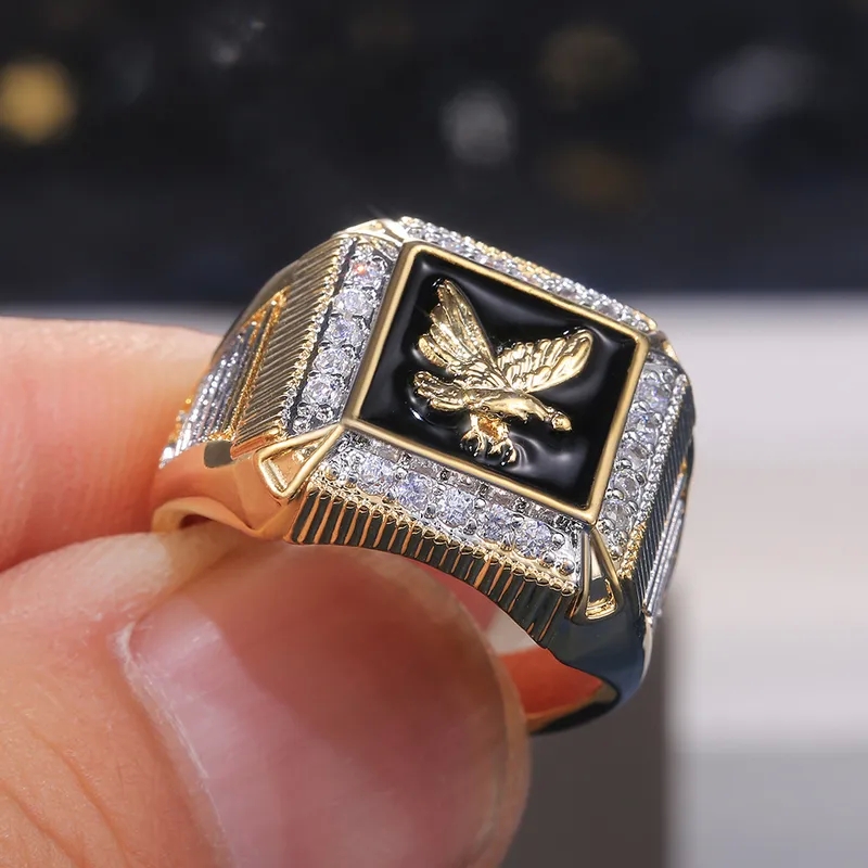 best men's jewelry brands affordable "Limited Stock Bohemian islam men jewelry Eagle Diamond Gold-Plated Ring – Feminine Men's Copper Jewelry" men's jewelry vogue
