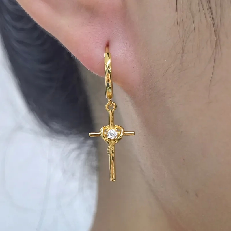 cartier high end jewelry "Unisex Retro Custom-Fit supplier of high end jewelry Moissanite Cross Drop Earrings – Ethically Sourced Affordable Luxury" high-end jewelry stores houston