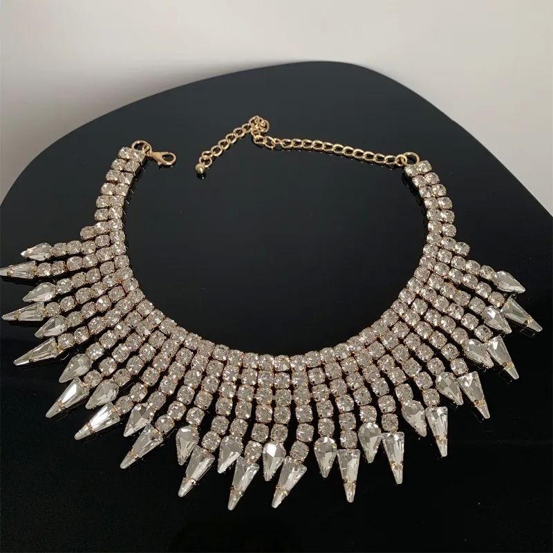 chanel fashion jewelry earrings "Bespoke Ethical Vintage Rhinestone Pendant Necklace – Bold Romantic ruifan fashion jewelry Gold & Silver Plated Formal Jewelry" 90s fashion jewelry