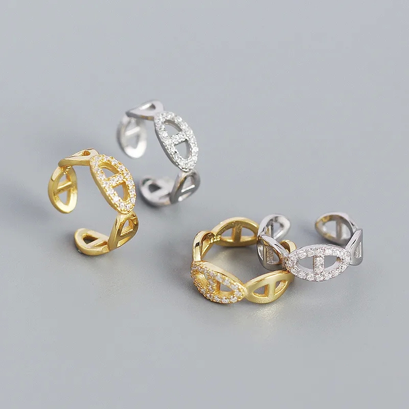 chanel high end jewelry "Exquisite S925 Silver Pig Nose Diamond high end jewelry pawn shops Ear Bone Clip – Quick-Ship Earthy White Fungus Jewelry" high end western jewelry