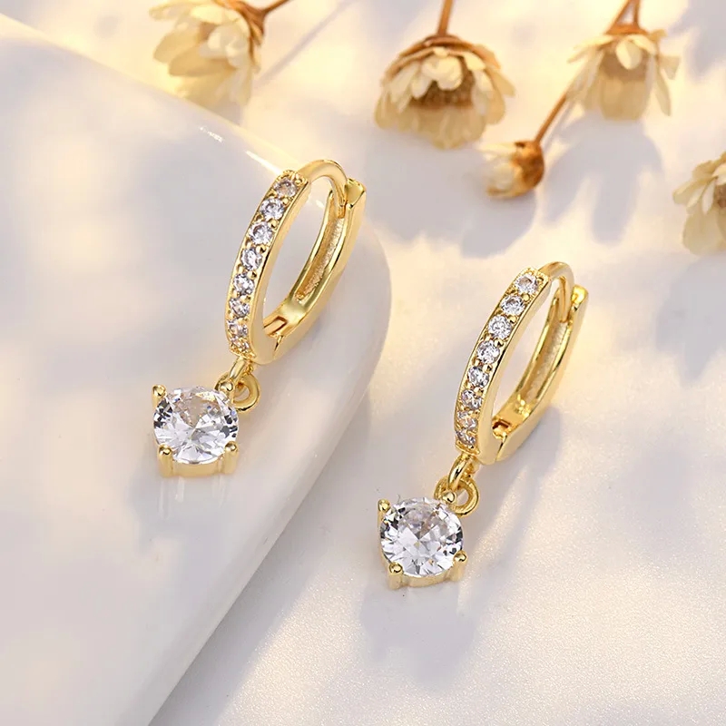 daoud's fine jewelry Boho Chic Sparkle Round Copper Inlay Zircon Drop Earrings - fine jewelry necklaces Simple Commute Style Wholesale 1 Pair fine jewelry retailers