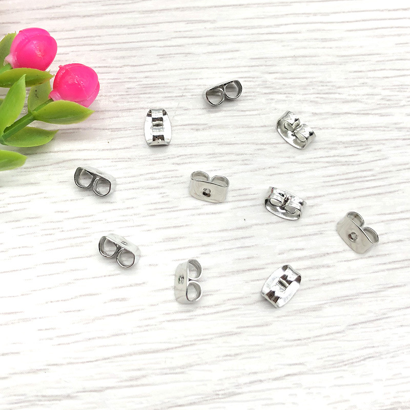 dremel torch for jewelry making Vintage Glossy Metal Ear Nuts - 100 PCS, 5x3.5mm & 6x4.5mm, jewelry making utah Classic Masculine Solid Color Studs for Wholesale youtube resin jewelry making