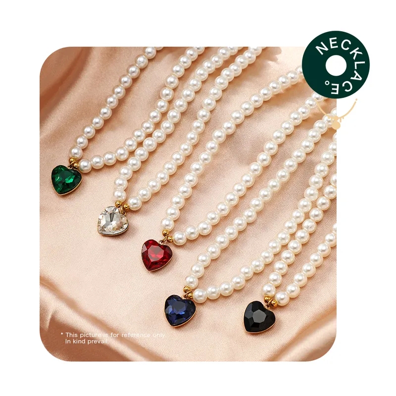 eddy fashion jewelry Exclusive Vintage Heart Pendant Necklace – Premium Stainless fashion jewelry under $50 Steel & Acrylic Pearl Beaded Women's Jewelry, Tailor-Made Elegance 80s fashion jewelry