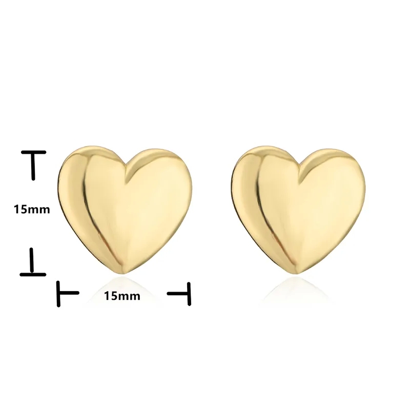 elite fine jewelry "Glamorous Feminine 18k Gold-Plated Copper Zircon Heart Stud Earrings & Necklace Set rosedale fine jewelry – Wholesale Best" jcpenney fine jewelry