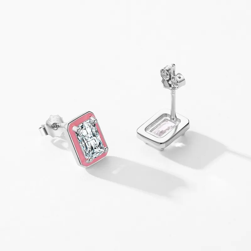 famous high end jewelry brands Bold Sleek Polished 925 Sterling Silver Zircon the most high end jewelry brands Rectangle Stud Earrings – Wholesale Pair high end jewelry repair near me
