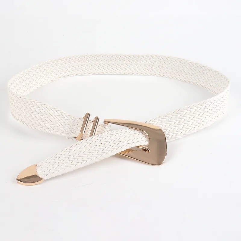 fashion accessories first photos Custom Retro Glossy Geometric Straw Buckle Women's Woven Belts - Durable popular fashion accessories & Stylish Vacation Accessories fashion jewelry kendra scott