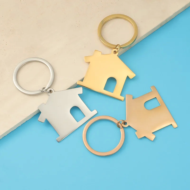 fashion accessories wholesale Custom fashion accessories under 500 Glossy Stainless Steel Boho Chic Keychain Pendant - Simple Elegance, 18K Gold Plated, Streetwear Style lolita fashion accessories
