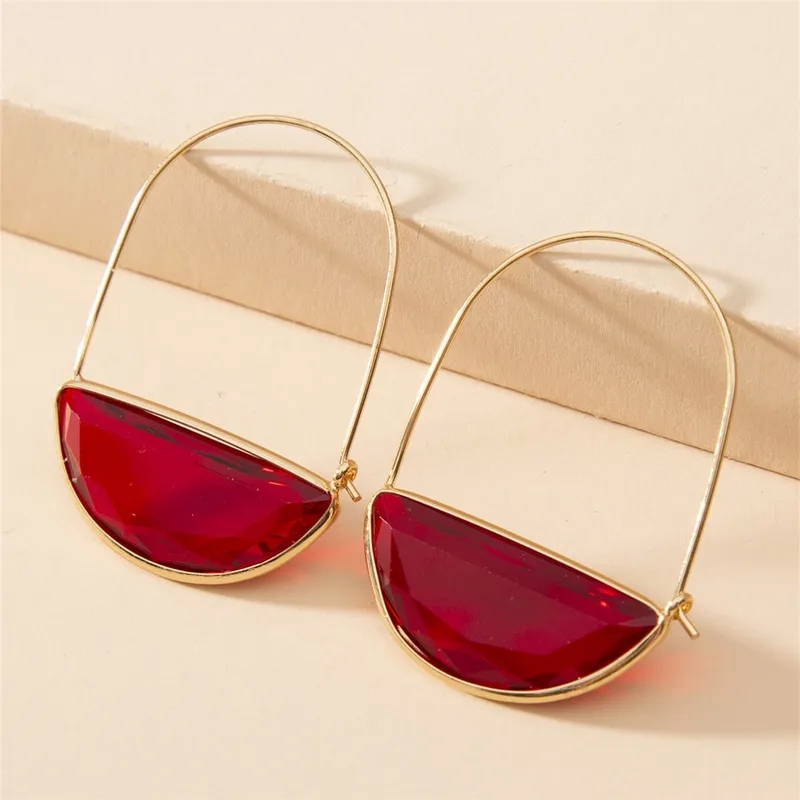 fashion jewelry 2023 Wholesale Discounted Classic Semicircle Crystal popular fashion jewelry Earrings – Exquisite Colorful Simple Elegance for Women fashion jewelry 14k gold