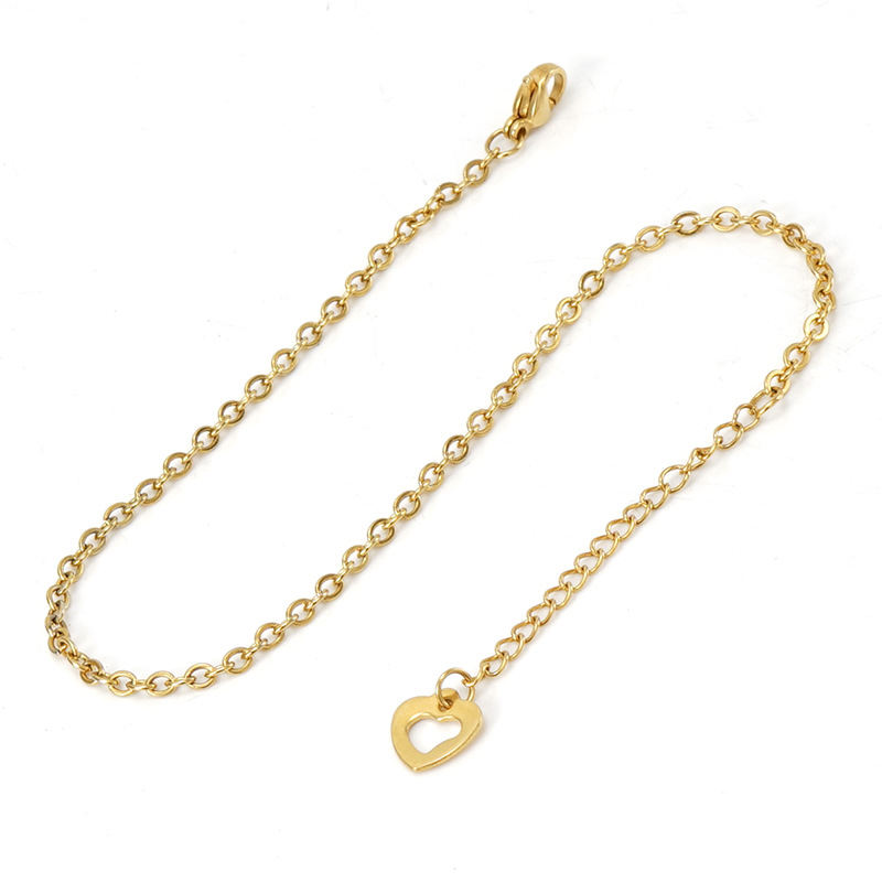 fashion jewelry by bulk Handmade Boho Minimalist 18K Gold Plated fashion jewelry rose necklace 304 Stainless Steel Heart Anklet – Trendy Casual Jewelry dolce and gabbana fashion jewelry