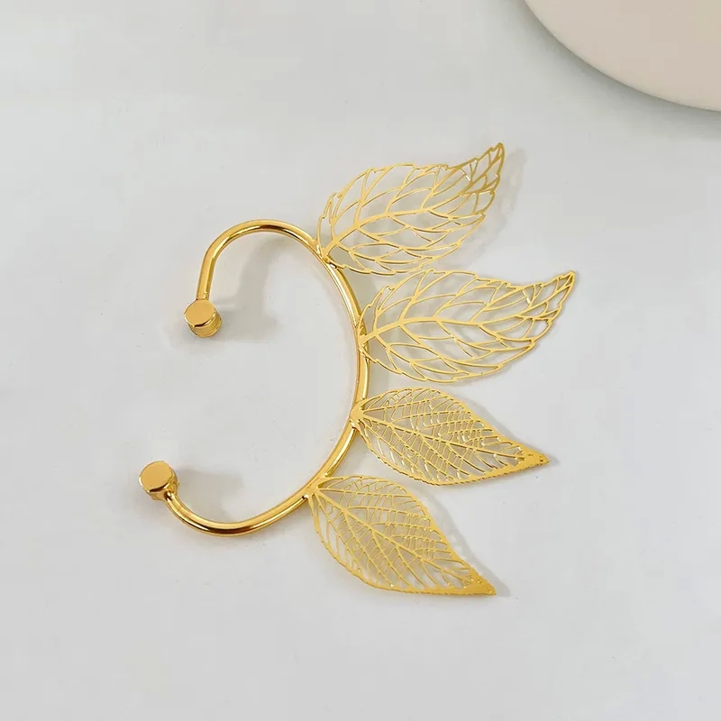 fashion jewelry celebrities wear "Chic Wholesale Fairy fashion jewelry for everyone Leaf Copper Clip & Cuff Earrings – Tarnish-Resistant Budget-Friendly Quick-Style Elegance" fashion jewelry gold earrings