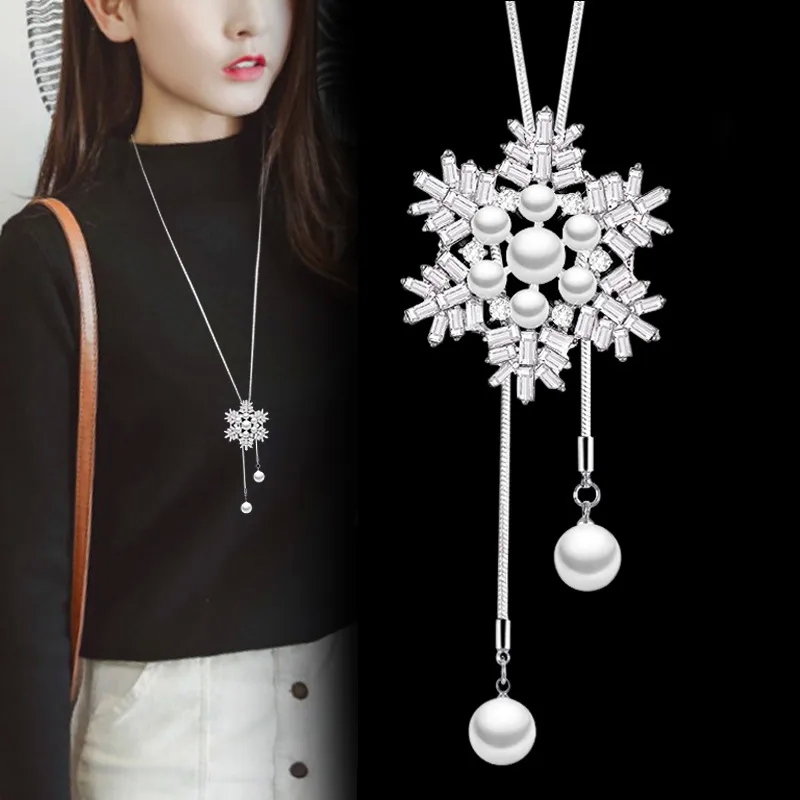 fashion jewelry chennai "Custom Adjustable Shiny bulgari fashion jewelry Snowflake Rhinestone Chain for Women – Sustainable Polished Alloy Sweater Accessory" green fashion jewelry