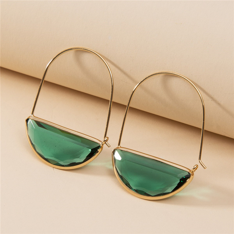fashion jewelry clip on earrings Wholesale Discounted Classic 70s fashion jewelry Semicircle Crystal Earrings – Exquisite, Colorful, Simple Elegance for Women 925 sterling silver fashion jewelry sets