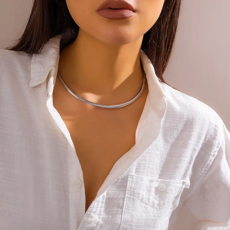 fashion jewelry for kids Handcrafted rehoboth fashion jewelry Dainty Punk Iron Choker - Fashion-Forward Solid Color Statement Necklace 70s fashion jewelry