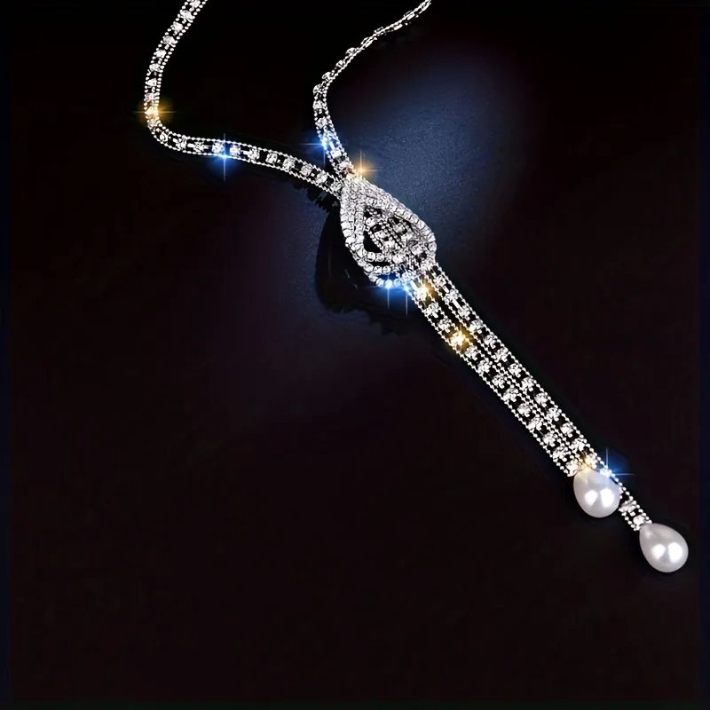 fashion jewellery qatar "Wholesale Elegant nisa premium fashion jewelry IG-Style Rhinestone Pearl Necklace – Fashionable Classic Design for Refined Women" x jewelry