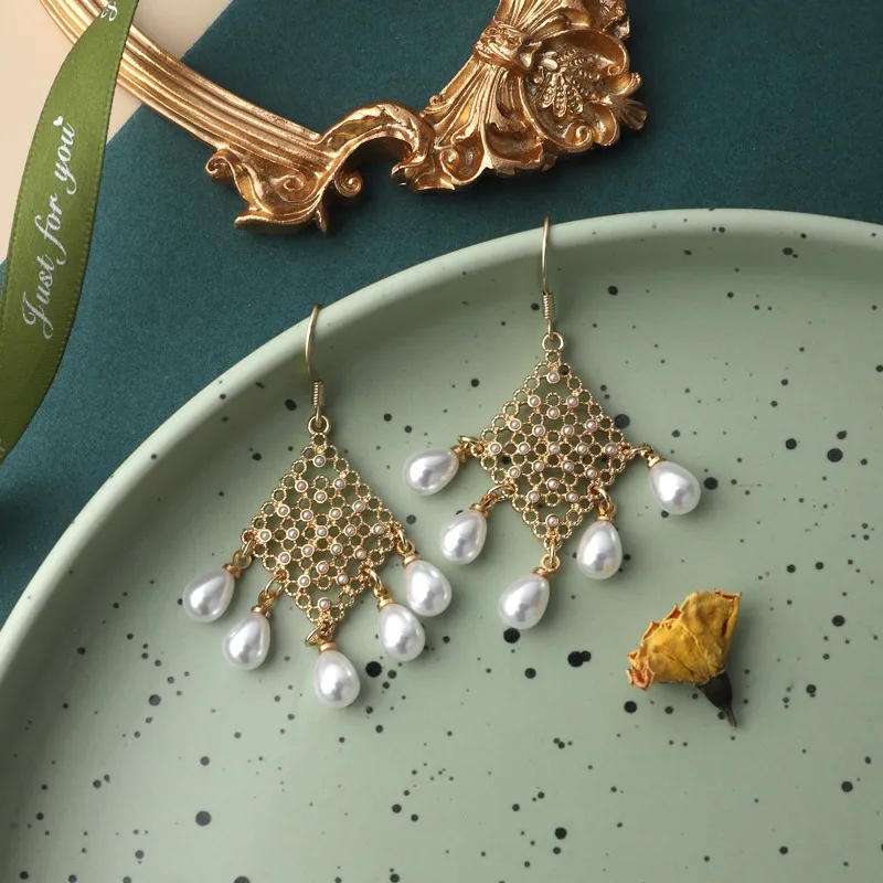 fashion jewelry stores "Artisanal Retro Enamel & Pearl Drop Earrings – Stylish Durable 925 Sterling Silver One-of-a-Kind fashion jewelry vs costume jewelry Studs" fashion jewelry luxury watch
