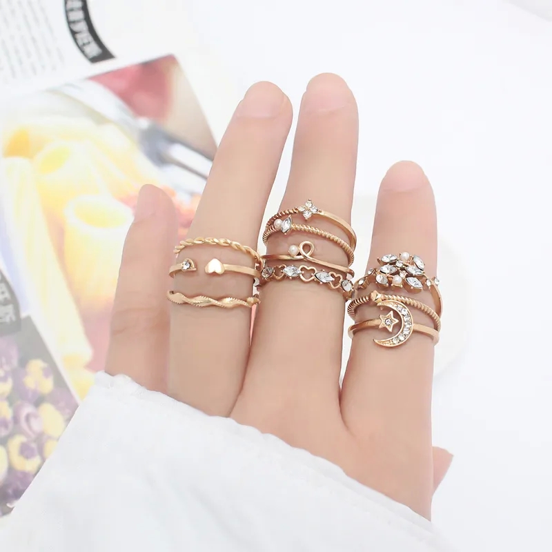fashion zirconia jewelry "Limited Edition Feminine Retro Moon Rhinestone Rings – Safe Festive & Stylish Wholesale 925 sterling silver fashion jewelry sets Jewelry" $5 fashion jewelry