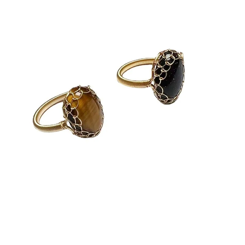 fine jewelry 14kt gold "Vintage-Inspired Bespoke Oval Blue Tiger Eye Ring – fine jewelry under $5000 Trendy Heritage Design for Fine Jewelry Lovers" yeltons fine jewelry