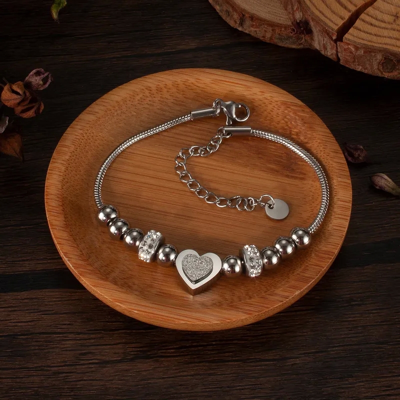 fine jewelry brands affordable "Wholesale Playful jacqueline's fine jewelry Heart-Shaped Stainless Steel Zircon Bracelets – Affordable Heritage-Inspired Personalized Gifts" fine jewelry under 300
