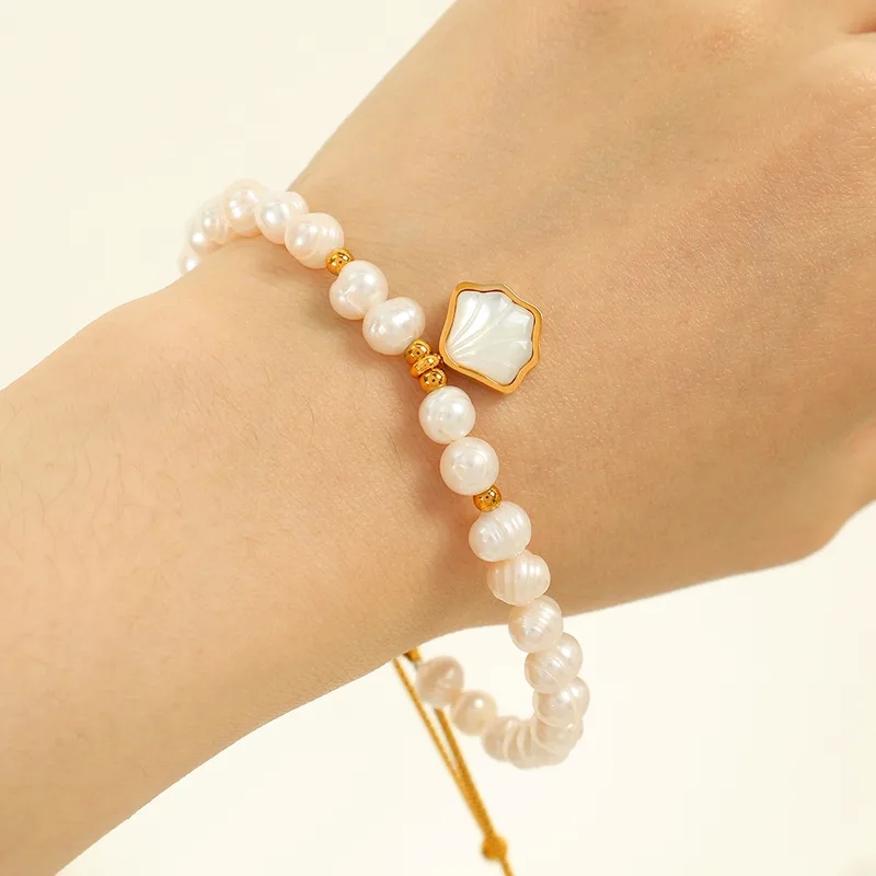 fine jewelry etsy "Upcycled Freshwater Pearl & Shell Bracelet | 18K Gold Plated | Sustainable Elegance | Custom-Fit fine jewelry prices Craftsmanship" occasions fine jewelry