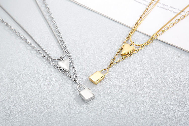 fine jewelry for girls Wholesale Custom Matte Titanium Steel 18K Gold Plated Glistening Heart fine jewelry jcpenney Necklace - High-End Fashion Jewelry fine jewelry job description