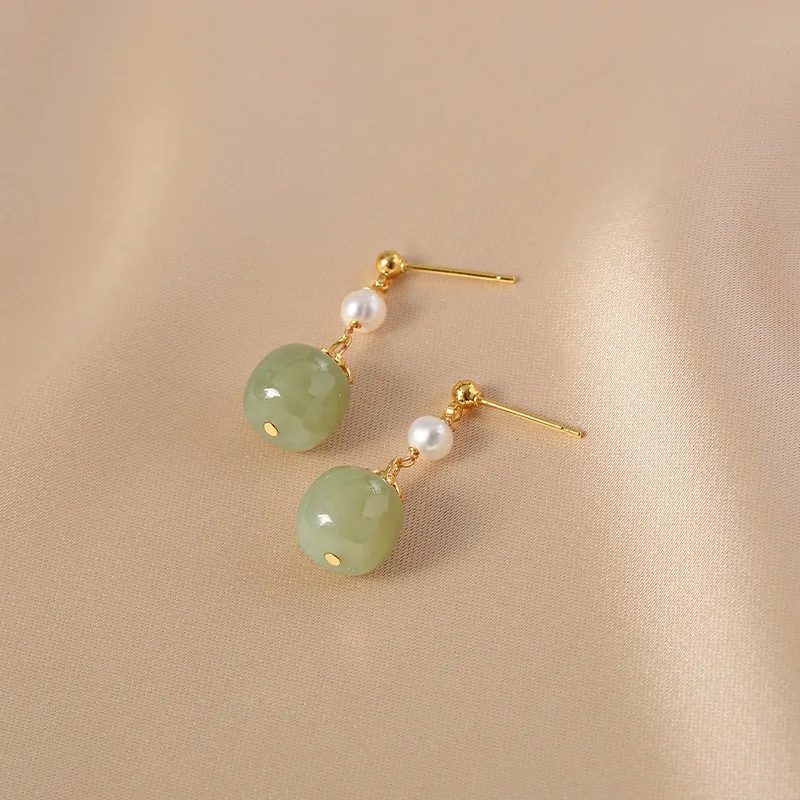 fine jewelry hoop earrings "Lightweight Polished Geometric Stone Drop Earrings – Retro Personalized fine jewelry buyers near me Gift for Women" rw fine jewelry