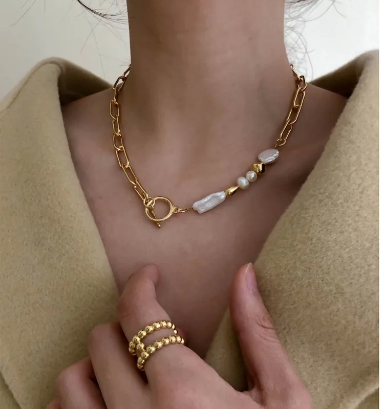 fine jewelry houses "Artisanal Glamour: Multifunctional Geometric Copper Alloy Freshwater Pearl Necklace disney fine jewelry for Men" ember fine jewelry