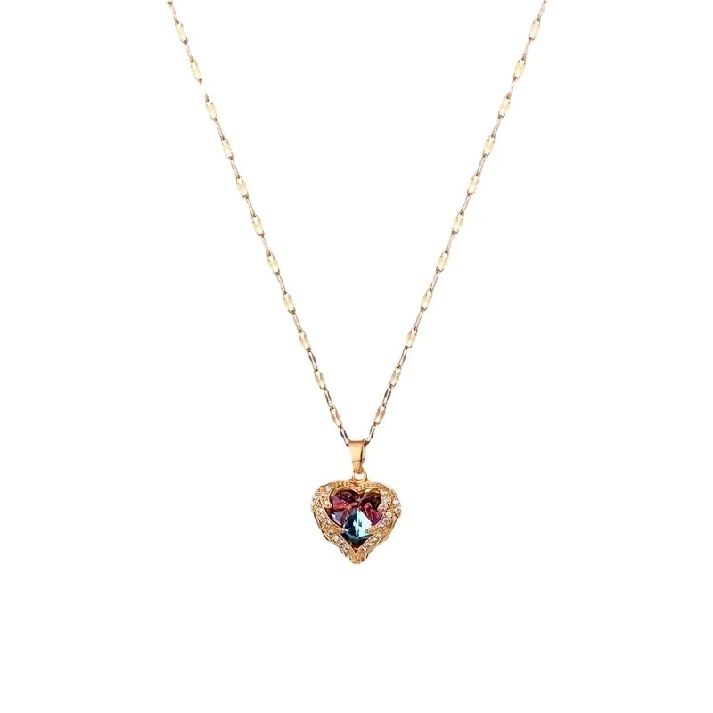 fine jewelry making supplies "Stylish Titanium Steel Heart fine jewelry ear cuff Zircon Pendant Necklace – Party Wear Eye-Catching Budget-Friendly Gift" outlier body piercing and fine jewelry