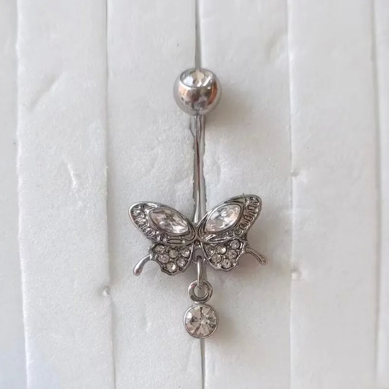fine jewelry remote jobs "Rare High-Fashion Butterfly Stainless Steel Gold-Plated Belly Ring with Zircon Inlay for fine jewelry pearl necklace Festival Style" naifeh fine jewelry