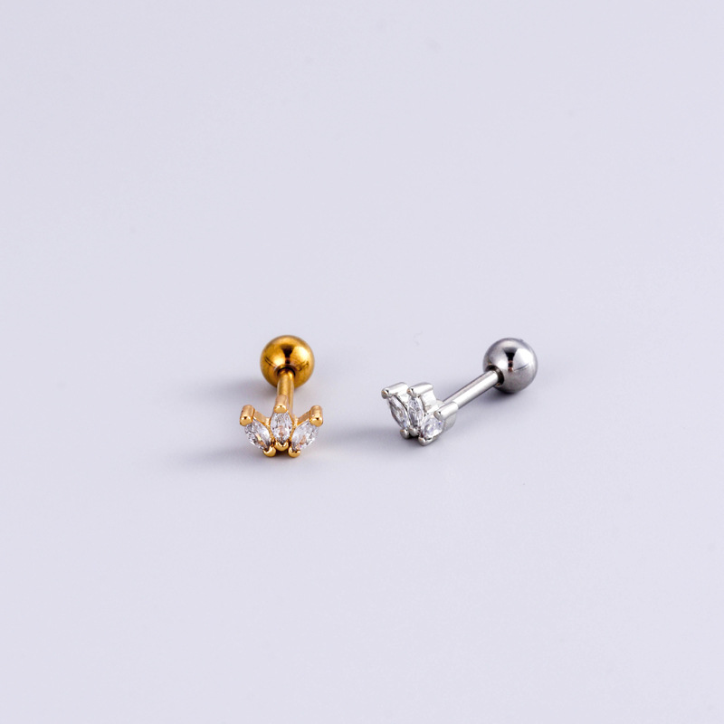fine jewelry stud earrings Luxury Bespoke Heart-Shaped Ear Cartilage Rings & artifex fine jewelry Studs – 316L Stainless Steel, Copper Plating, Zircon Inlay, Delicate Design fine jewelry manufacturer