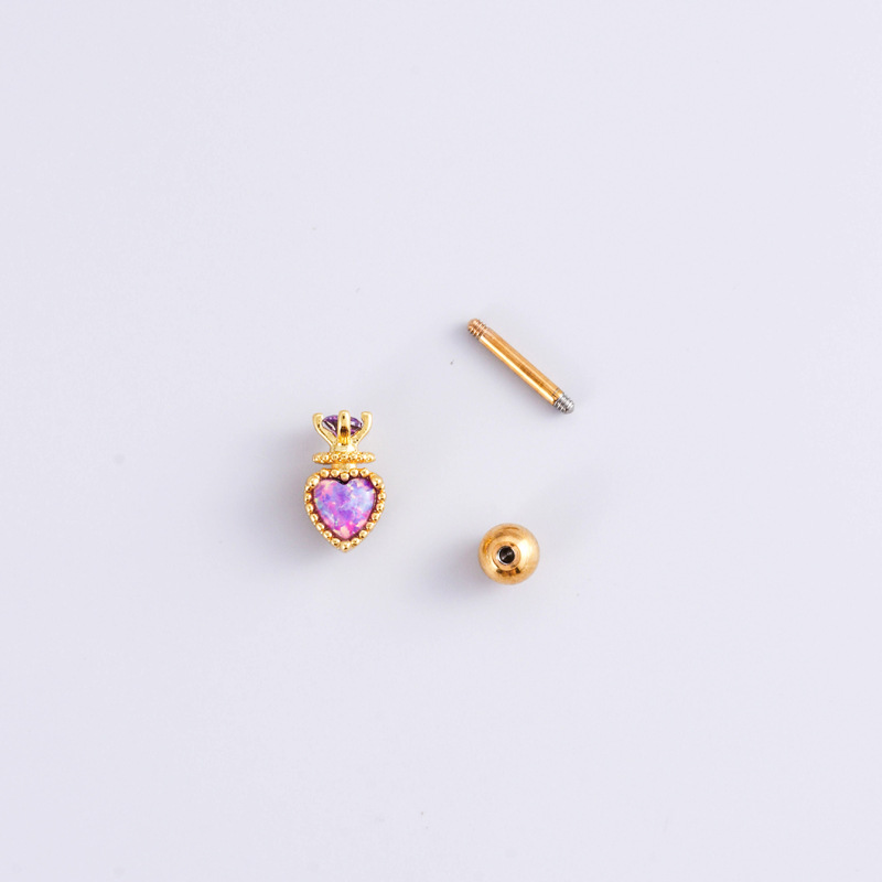fine jewelry trends Luxury Bespoke Heart-Shaped Ear Cartilage Rings & Studs – 316L Stainless Steel, Copper Plating, Zircon Inlay, daoud's fine jewelry Delicate Design kelly xie fine jewelry