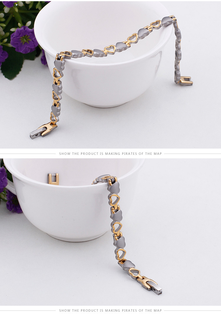 fine jewelry under 100 Wholesale Matte Titanium Steel 18K Gold Plated Heart Bracelets - Organic, High-End, Masculine yearace fine jewelry Design fine jewelry greenville sc