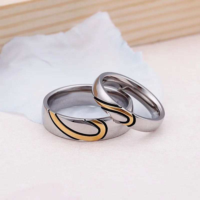 fine jewelry vs luxury jewelry Glistening Modern Heart Rings – One-of-a-Kind Titanium Steel Plated quill fine jewelry Jewelry for a Glamorous Look fine jewelry jobs