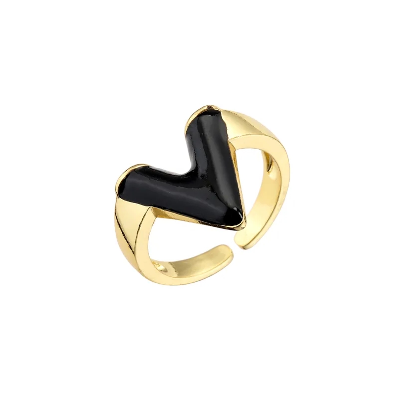 fine jewelry ysl "Exclusive Bold 18K Gold-Plated V-Cut Glossy Oil Drop 585 fine jewelry Open Ring – Affordable Chic Statement Piece" uneek fine jewelry