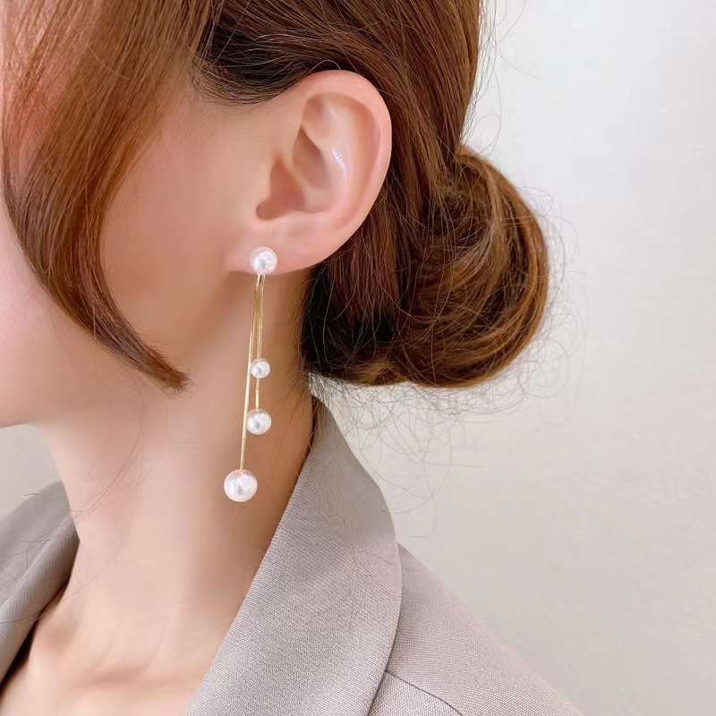 gemma watts fine jewelry Custom Polished Alloy Drop Earrings with Tassel Inlay noble fine jewelry and Artificial Pearls, Elegant Rustic Casual Style hera fine jewelry