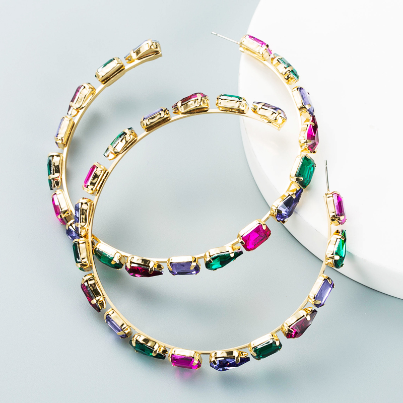 givenchy fashion jewelry Elegant Premium Sleek Circle Hoop Earrings with Alloy & Artificial Gemstones – Sophisticated Wholesale old money fashion jewelry Fashion jm fashion jewelry
