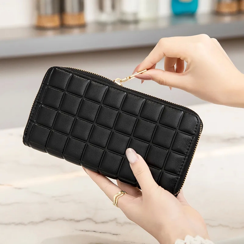 gym bags "Eco-Chic 0880-20 bags Plaid PU Leather Zipper Wallets: Premium Refined Elegance for Sustainable Fashion" judith leiber bags