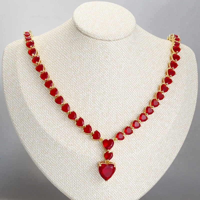 henry's fine jewelry "Boho-Inspired Lightweight Handcrafted 18k Gold Plated Heart Zircon Copper Inlay Bracelet yadira's fine jewelry & Necklace Set" fine jewelry macy's