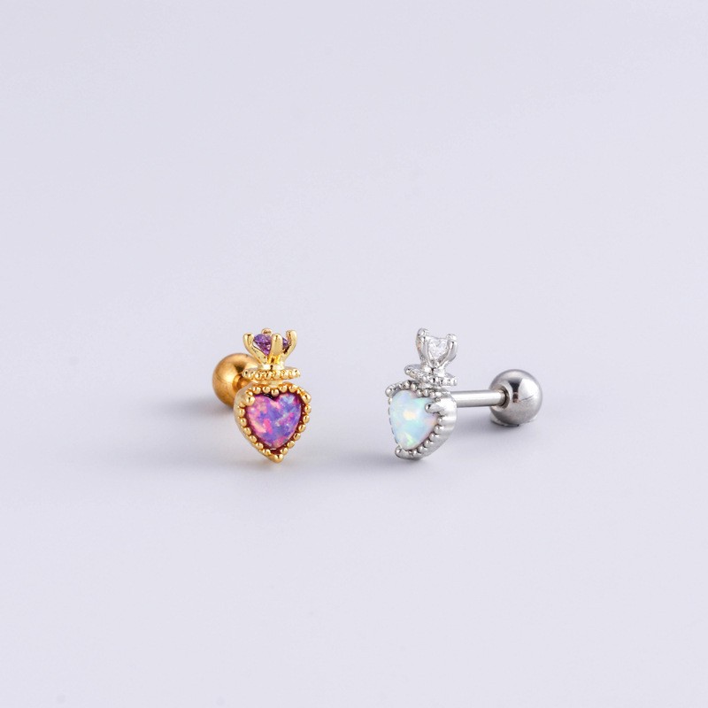 hermans fine jewelry Luxury Bespoke Heart-Shaped Ear Cartilage Rings & Studs – 316L Stainless Steel, Copper Plating, what is fine jewelry Zircon Inlay, Delicate Design enchanted disney fine jewelry zales