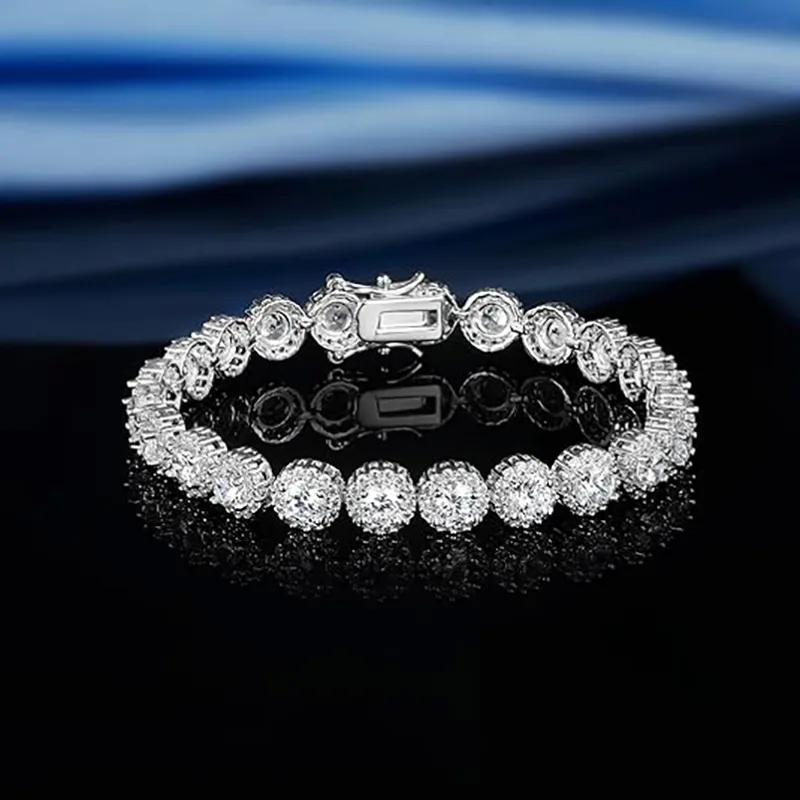 ﻿high-end jewelry "Limited Edition 18K Gold Plated Hypoallergenic Sparkling Zircon Tennis high quality zirconia jewelry Bracelet – Quick Ship Classic Style" top high end jewelry brands