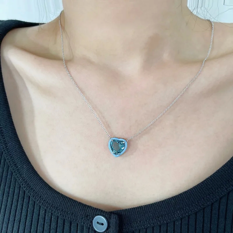 high end designer jewelry brands Exclusive Limited Edition 925 Sterling Silver Rhinestone Heart Pendant affordable high end jewelry brands Necklace – Scratch-Resistant Feminine Classic Design high end emerald jewelry