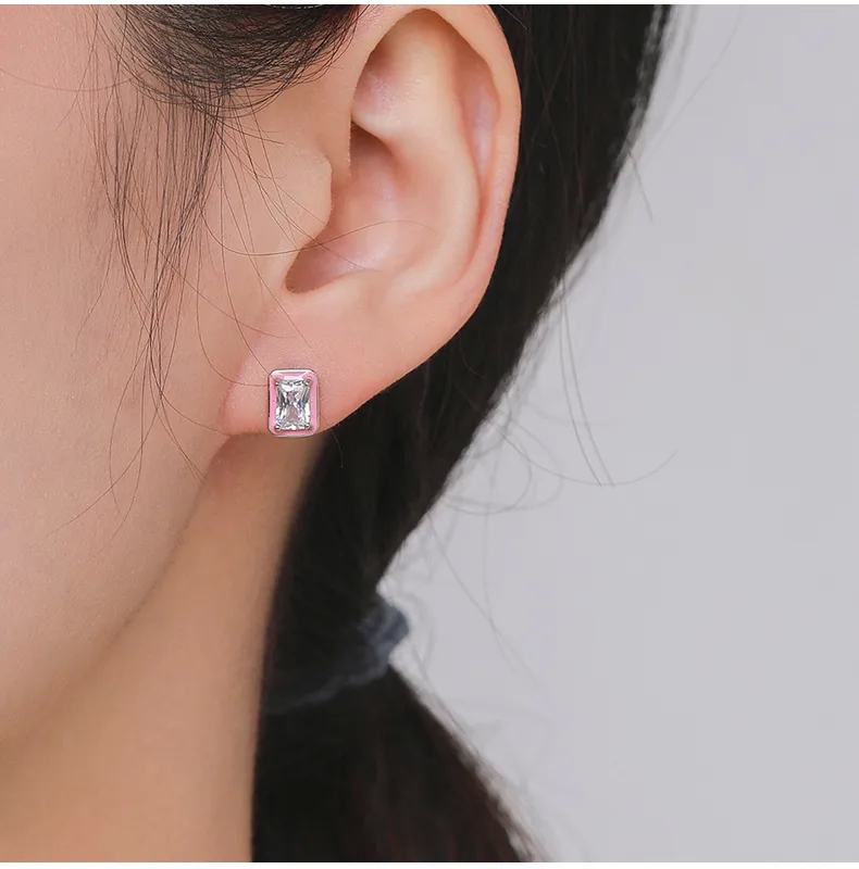 high end jewelry commercial Bold is david yurman jewelry high end Sleek Polished 925 Sterling Silver Zircon Rectangle Stud Earrings – Wholesale Pair high quality jewelry pliers