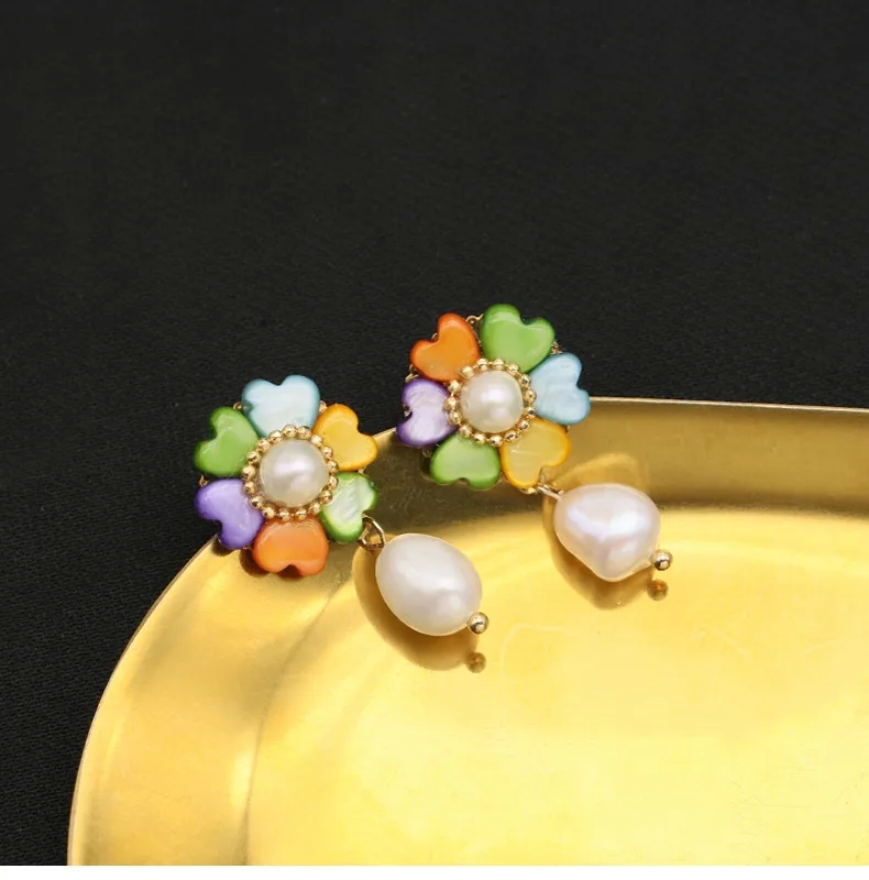 high end jewelry stores dallas Handmade 18K Gold Plated Pearl Flower Drop Earrings – Sleek, Glistening, Weatherproof high end jewelry 2024 Affordable Luxury high end jewelry insurance