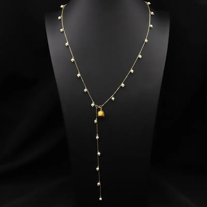 high end personalized jewelry "Edgy Retro Geometric Upcycled Freshwater Pearl 18k Gold Plated high end jewelry logos Necklace – Skin-Friendly Celebrity Style Bulk Wholesale" high end jewelry nyc